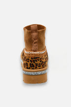 Glitzernde Stretch Sock Warmer Mini Snugg Slipper Boots in Leopardenmuster 8