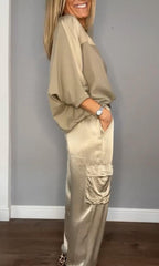 Luxuriöses Satin Co-Ord Set für Frauen von Isabella Moretti 5