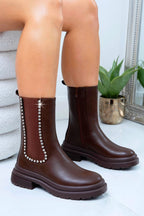 Elegante braune Chelsea Boots für Damen 4