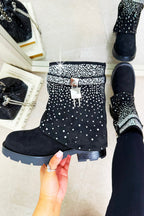 Kristall Starlight Stride Stiefel in Schwarz mit Glamour 2