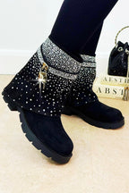 Kristall Starlight Stride Stiefel in Schwarz mit Glamour 5