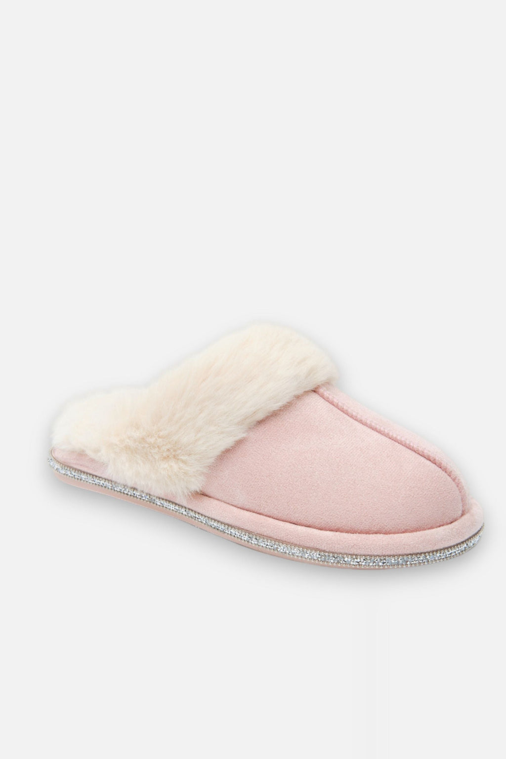 Gemütliche rosa Hausschuhe mit Kristallbesatz für Frauen. 6