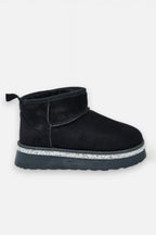 Kristallbesatz Plattform Ultra Mini Snugg Boots in Schwarz 5