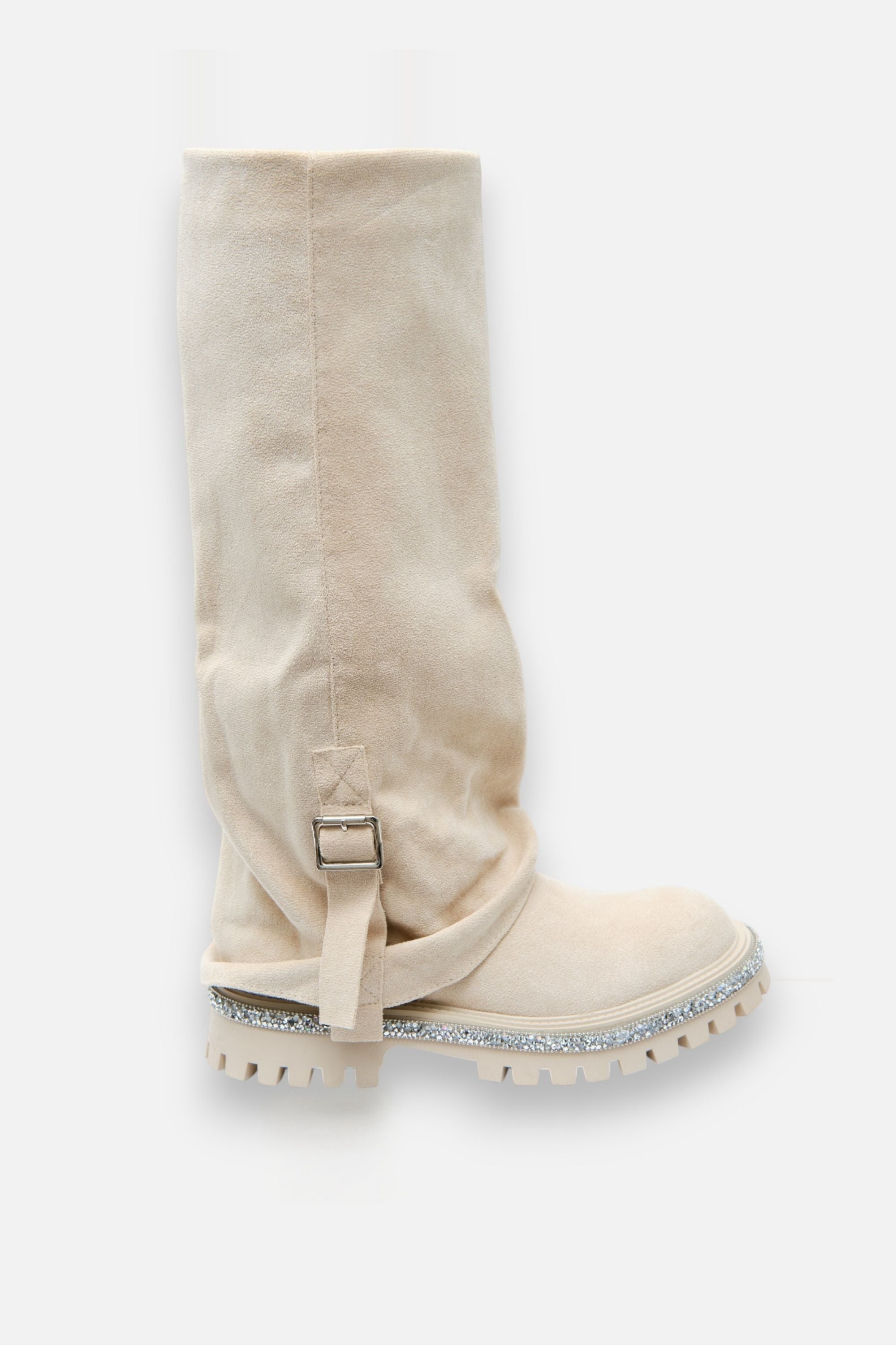 Kristallbesatz Wild Obsession Knöchelhohe Stiefel in Nude 6