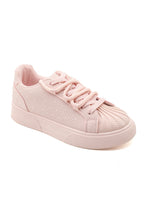 Damen Schnürtrainer Pink mit Kristallverzierung 4