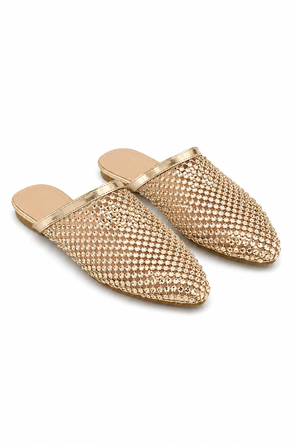Glitzernde Prisma Glow Mule Sliders in Gold für Damen 3
