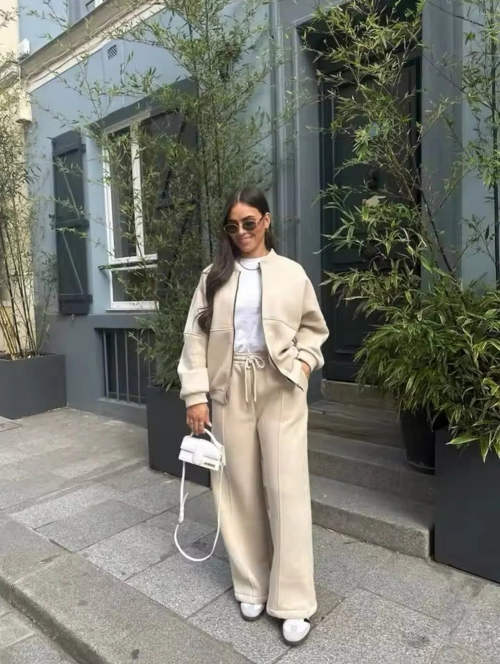 Luxe Komfort Zip Lounge Set für Frauen in Beige 2