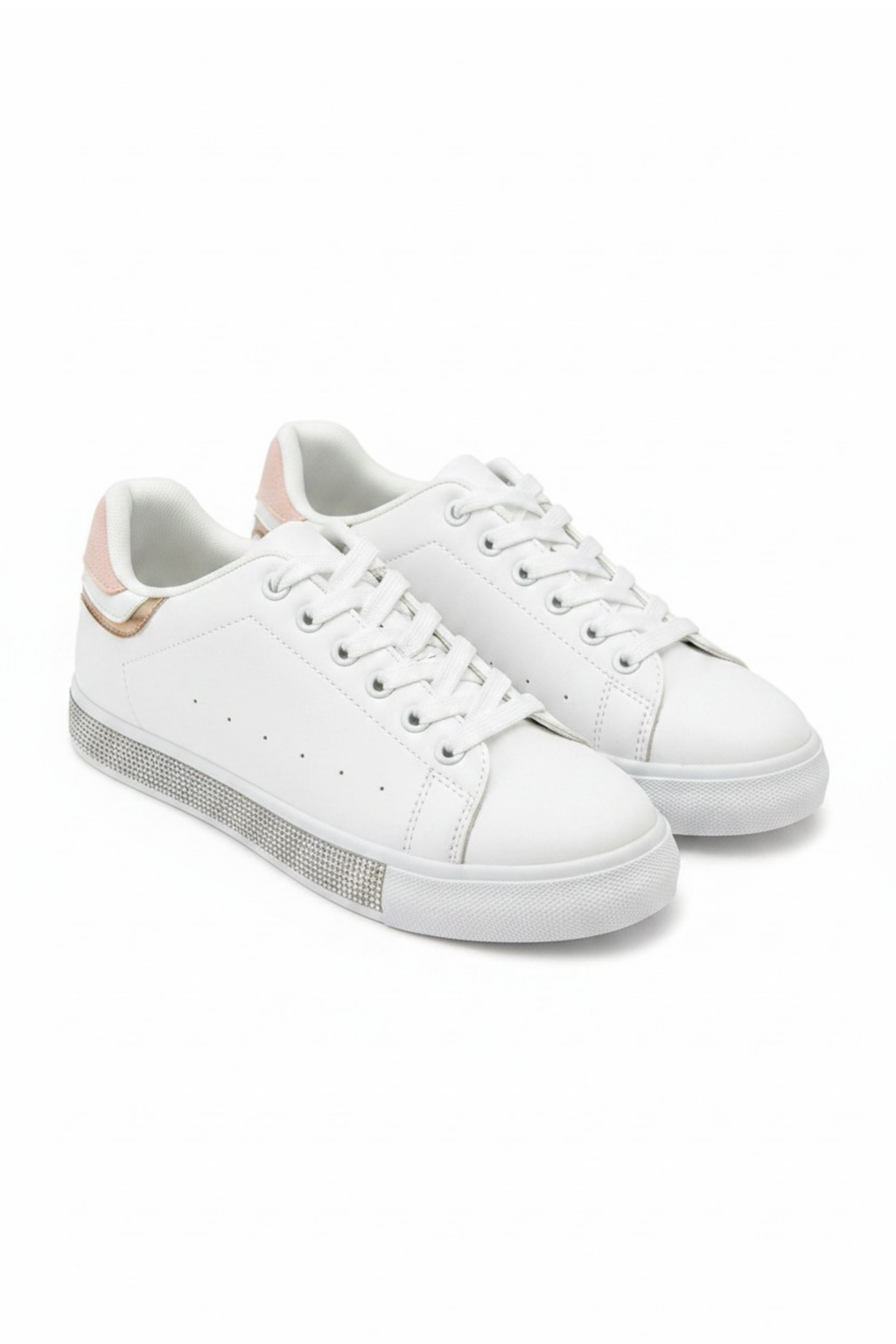 Luxus Sneaker Weiß mit Kristallverzierung 4