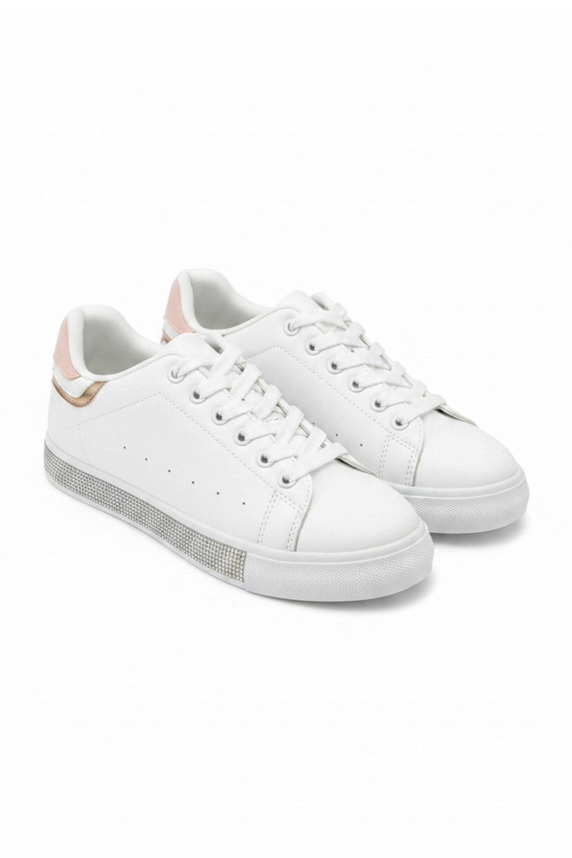 Luxus Sneaker Weiß mit Kristallverzierung 4
