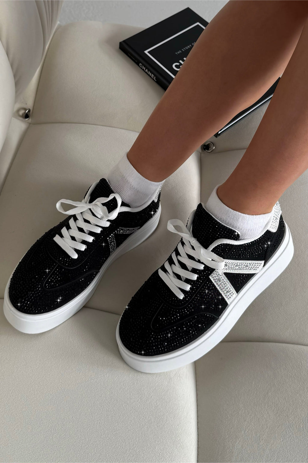 Modische Plattform-Sneaker Schwarz 2