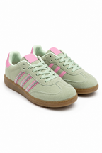 Damen Sneaker Grün mit Kristallstreifen 3