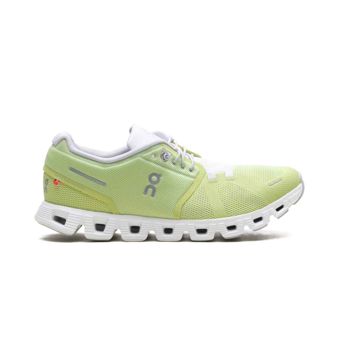 On Running Cloud 5 Hay Frost atmungsaktiver Sneaker in elegantem Design.