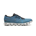 On Running Cloud 5 Sneaker in Niagara Blau und Schwarz, atmungsaktiv und leicht.