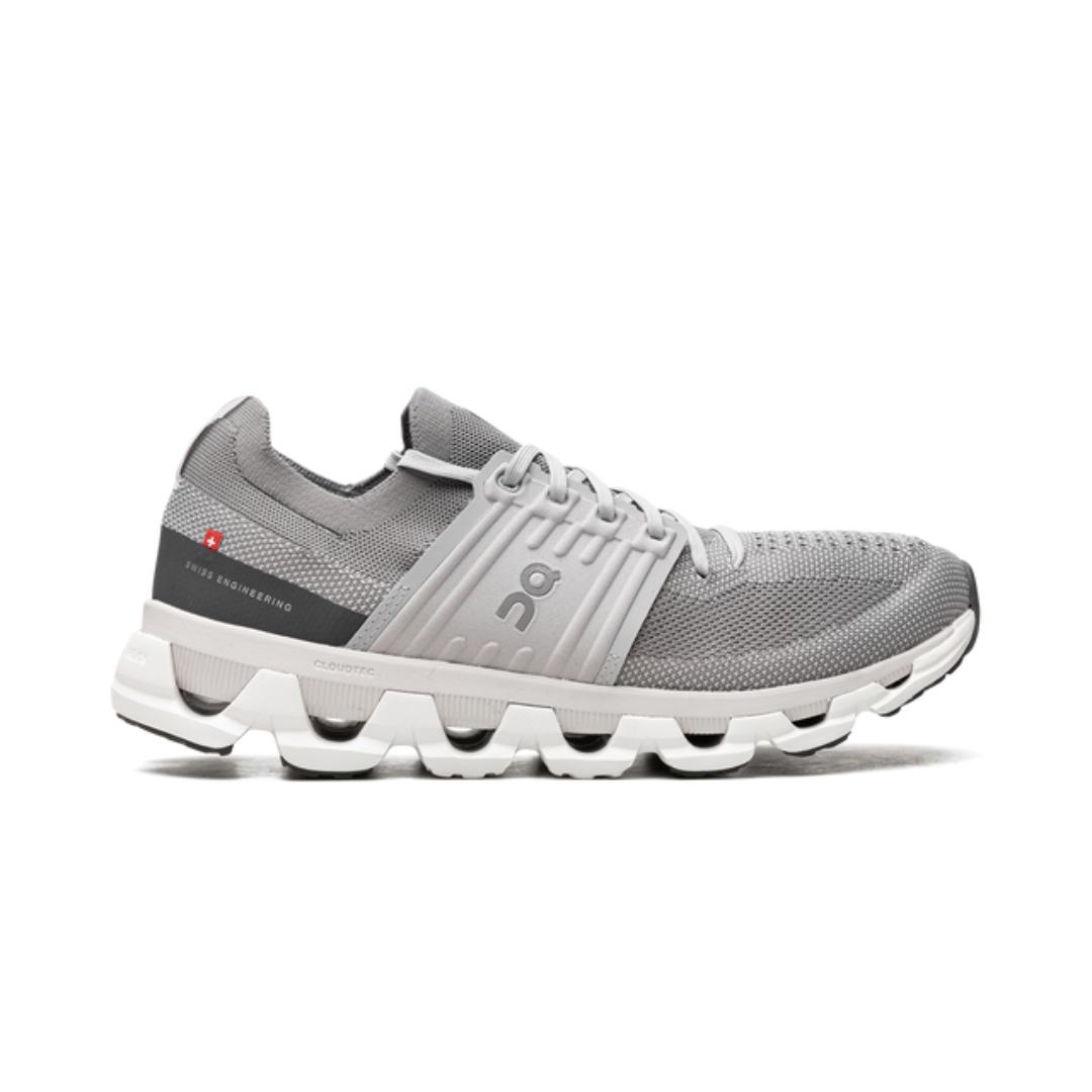 On Running Cloudswift 3 Laufschuhe in Grau und Blau, sportlich und elegant.