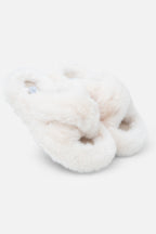 Bequeme plüschige Slipper für Damen in Nude 7