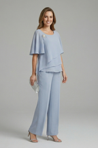 Elegantes zweiteiliges Set für Frauen in Blau 4