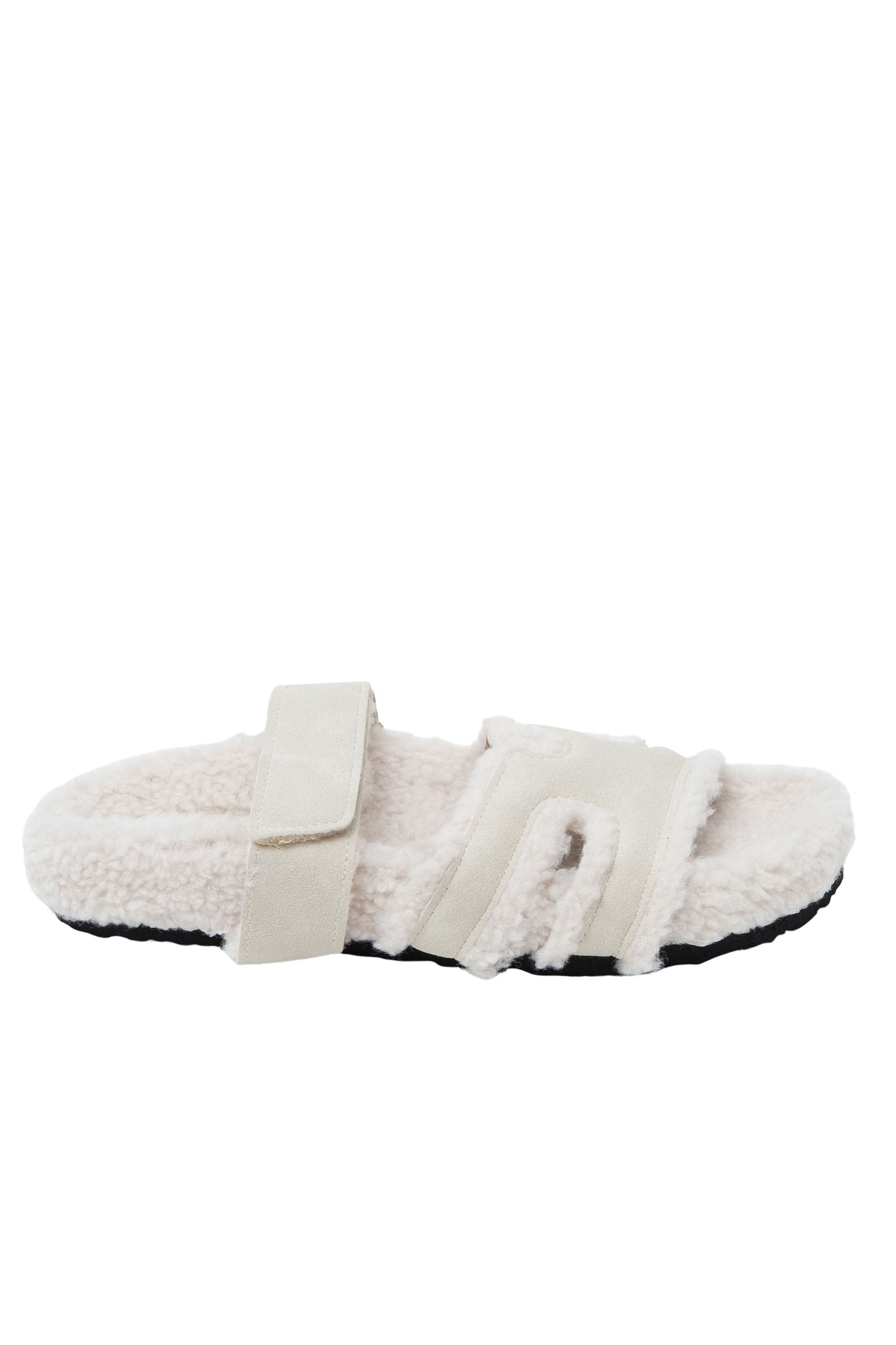 Gemütliche Snuggle Chic Slipper Sliders in Nude mit Kunstschaffell 6
