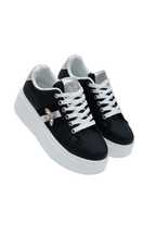 Chunky Sneaker in Schwarz mit Kristallverzierung 5