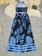 Tropisches Haltertop und weite Hose für Frauen in elegantem Design. 11
