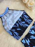 Tropisches Haltertop und weite Hose für Frauen in elegantem Design. 13