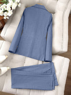 Elegantes maßgeschneidertes Blazer- und Hosen-Set für Frauen. 4