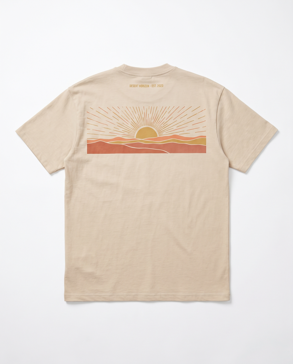 Wüsten-Fata-Morgana T-Shirt, Rückseitendetail Grafikdruck – Pursesnet