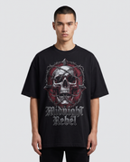 Mitternachtsrebell Oversized Streetwear T-Shirt, Vorderansicht – Pursesnet
