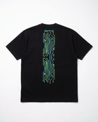 Neon Schaltkreis T-Shirt, Rückseitendetail Grafikdruck – Pursesnet